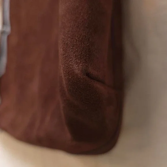 Madewell The Essential Belted Bucket Tote Brown suede belt bag - Picture 6 of 8